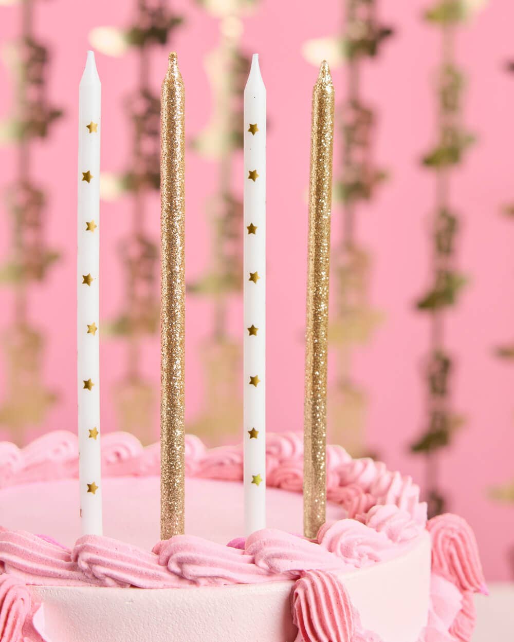 Wish Upon A Star Candles - 10 gold glitter candles, birthday