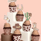 Western Rodeo Cupcake Set of 24 Liners + Toppers