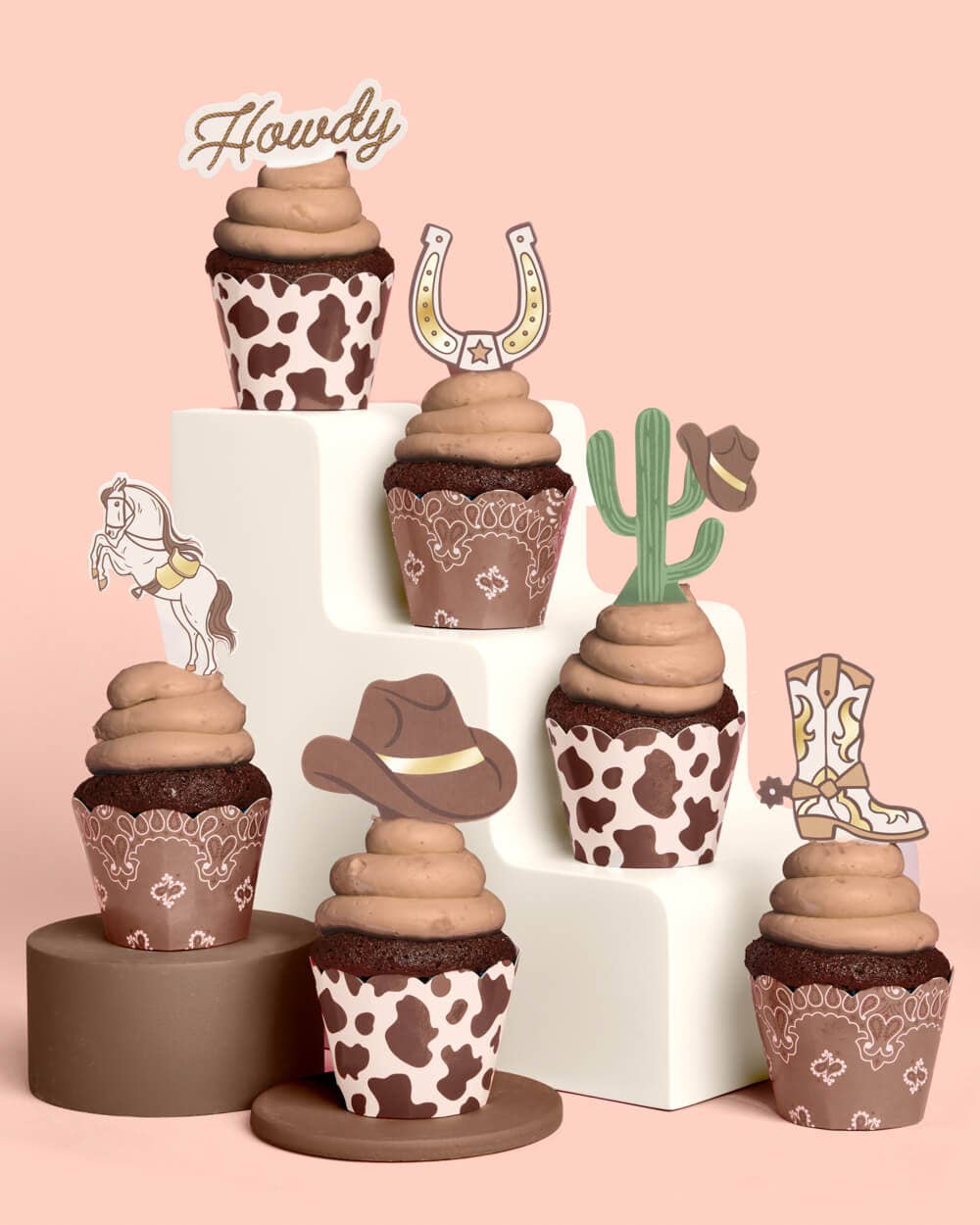 Western Rodeo Cupcake Set of 24 Liners + Toppers