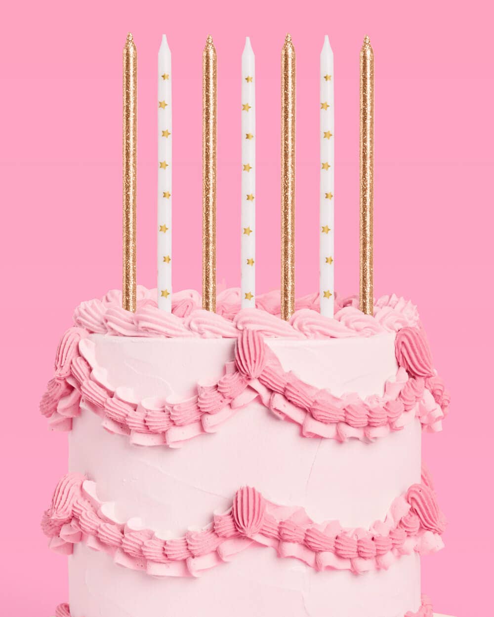 Wish Upon A Star Candles - 10 gold glitter candles, birthday