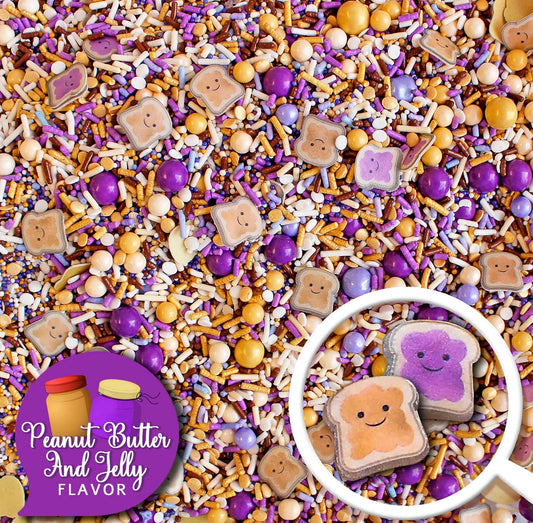 Peanut Butter & Jelly Sprinkle Mix 8 oz Jar BULK