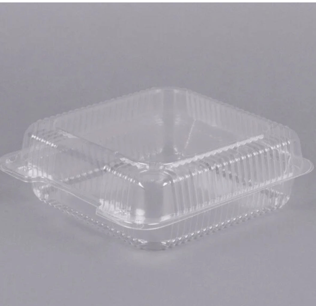 9” x 8 5/8” x 3” Plastic Container