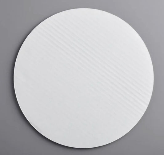 8" White Corrugated Grease Resistant Cake Circle