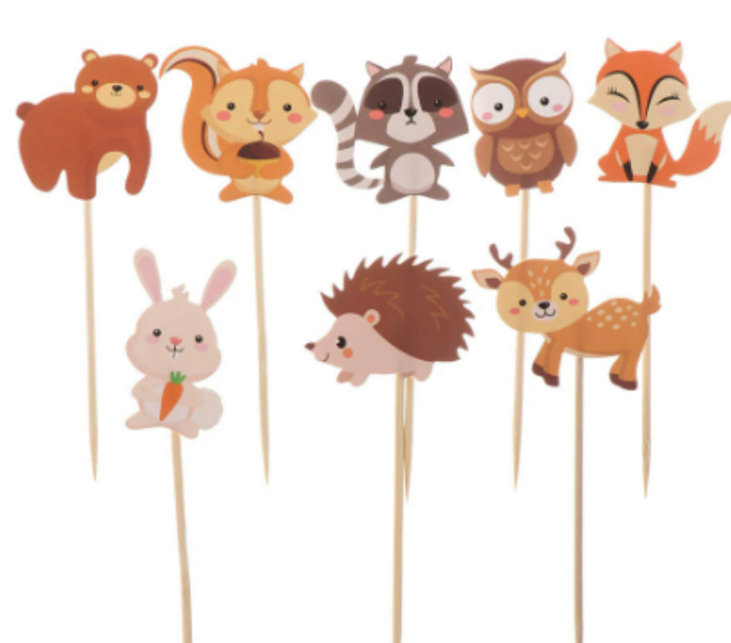 Woodland Forest Animals Cupcake Toppers