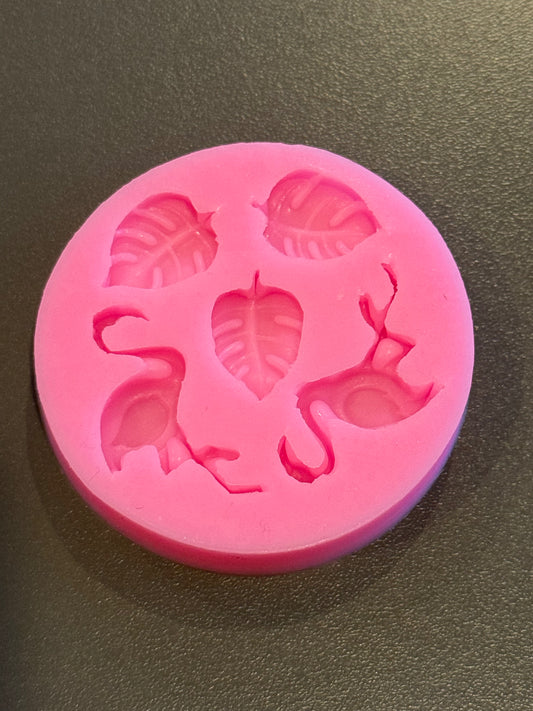 Flamingo and Leaf Silicone Mold 2