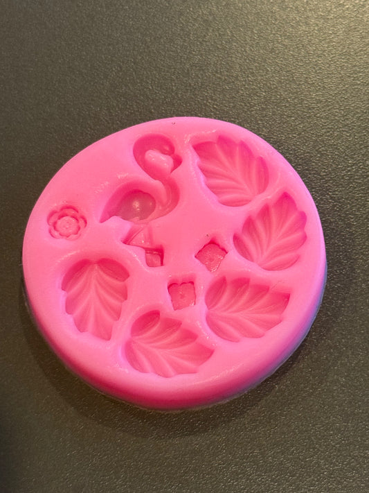 Flamingo and Leaf Silicone Mold