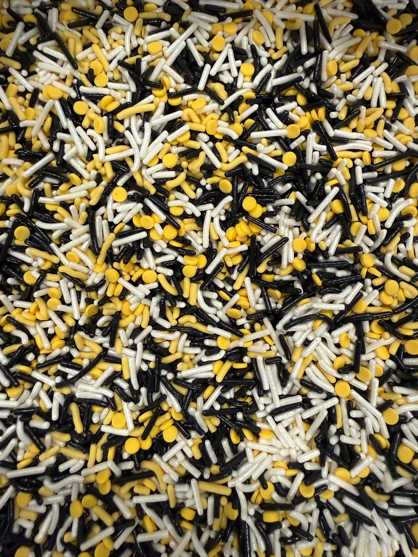 Black, Yellow and White Sprinkles Mix