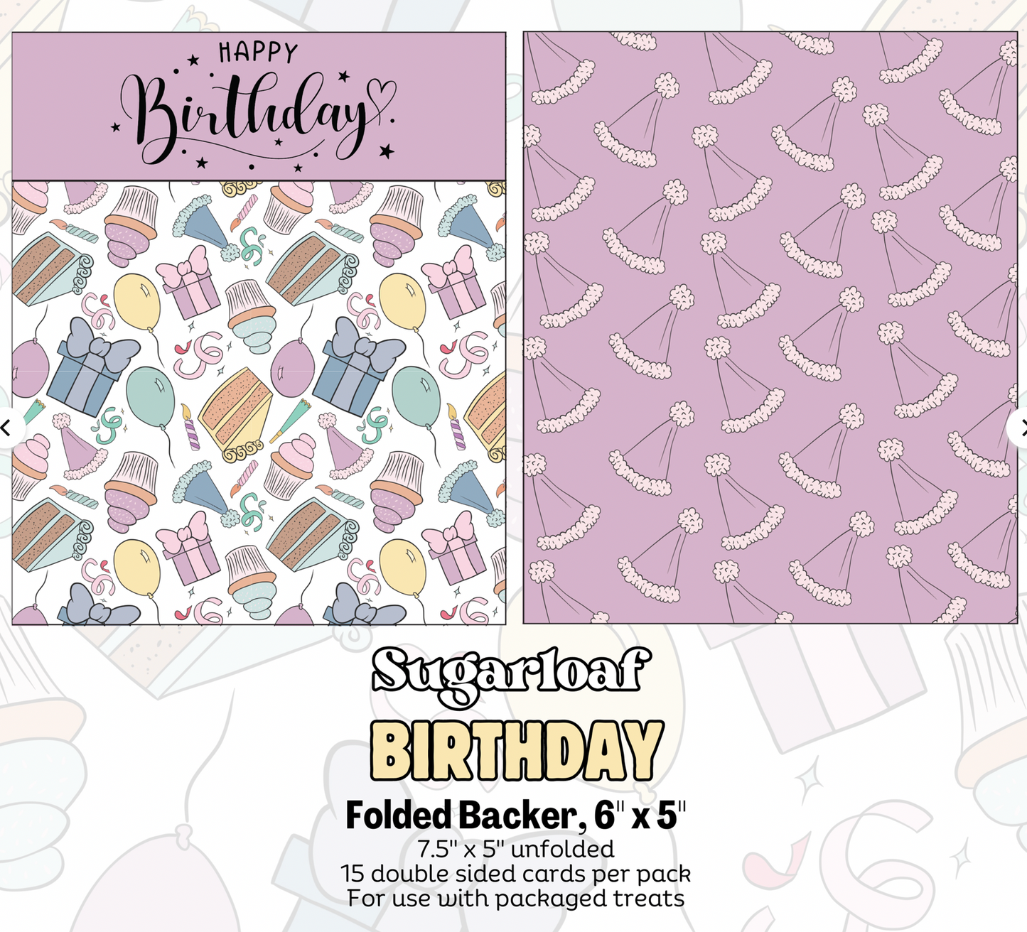 Folded Cookie Backer-Happy Birthday