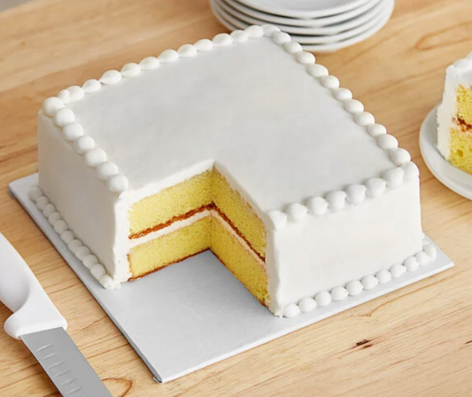 12" Fold-Under 1/4" Thick White Square Cake Drum