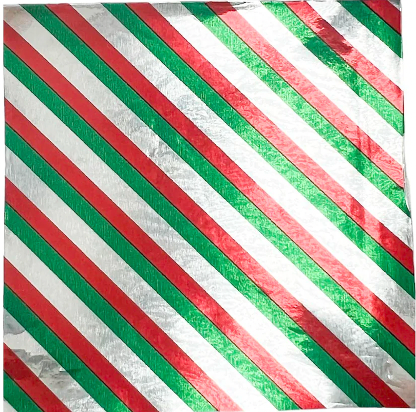 3x3 Holiday Stripes Candy Foil Squares