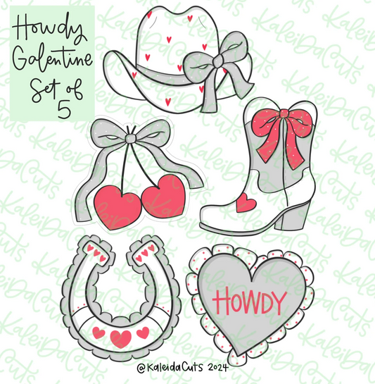 Howdy Galentine Cookie Cutter 3" Set