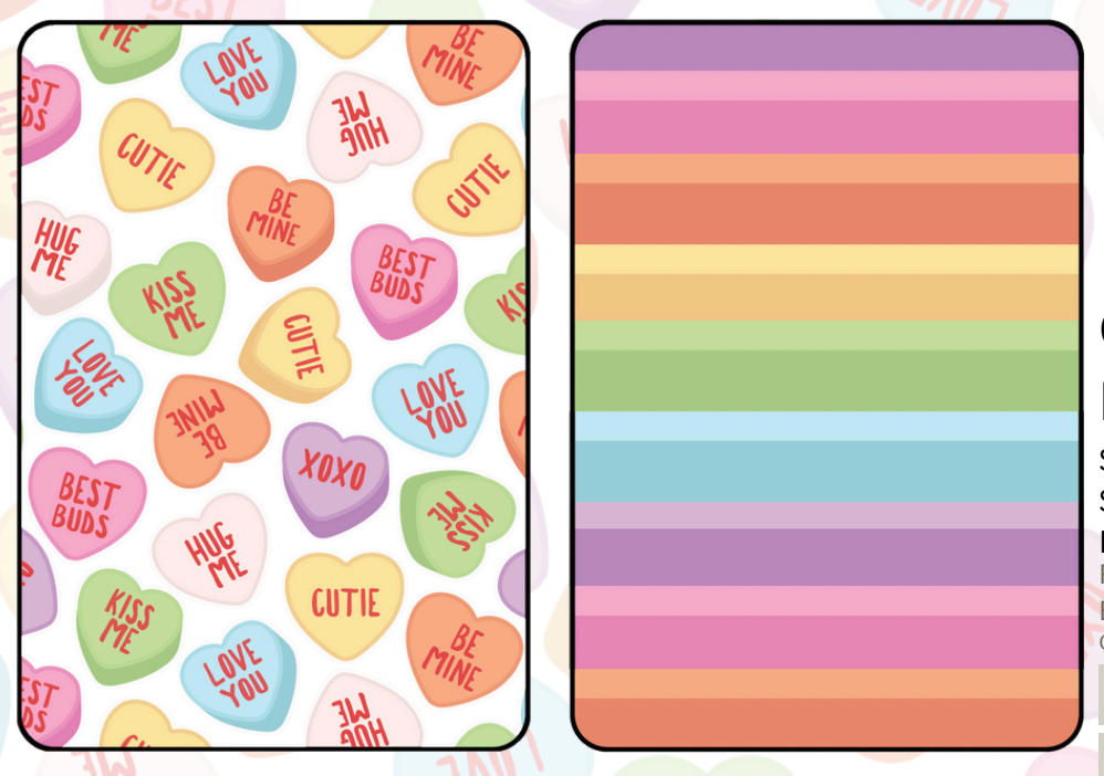 Square Cookie Backers-Conversation Hearts