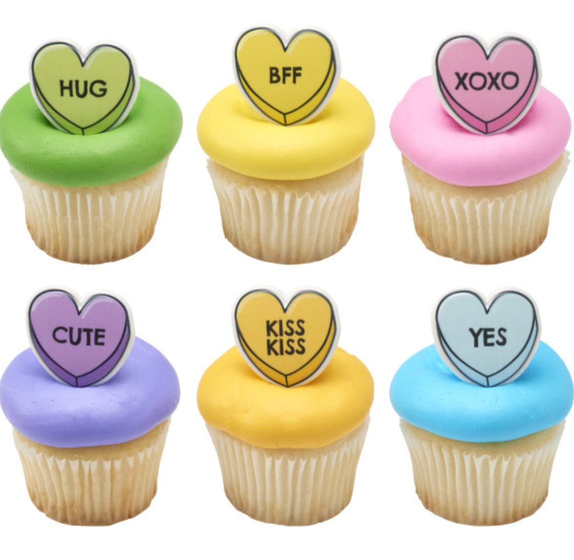 Valentine Candy Hearts Cupcake Rings