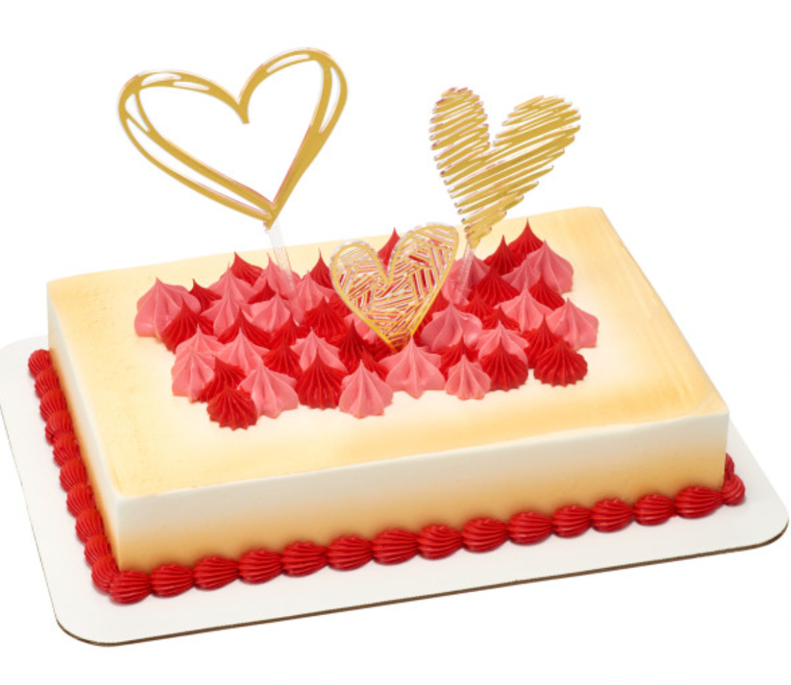 Gold Hearts Cake Kit