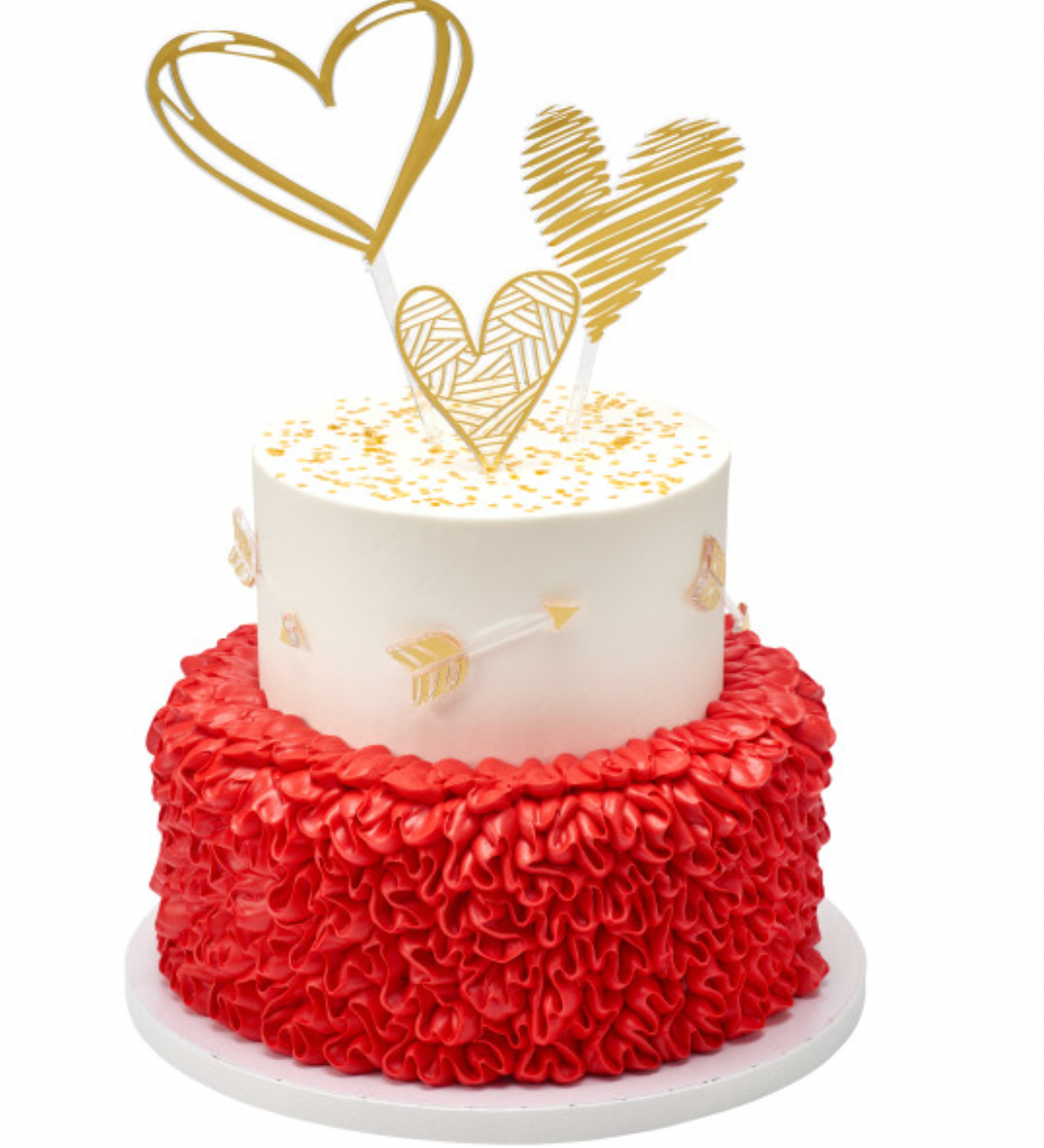 Gold Hearts Cake Kit