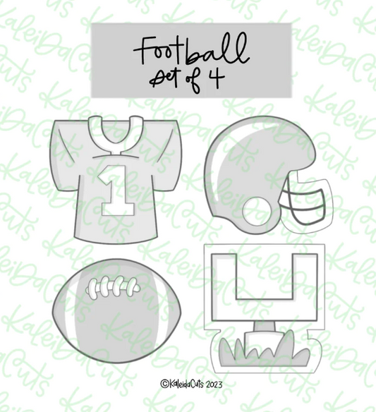 Football Set of Mini Cookie Cutters 2"