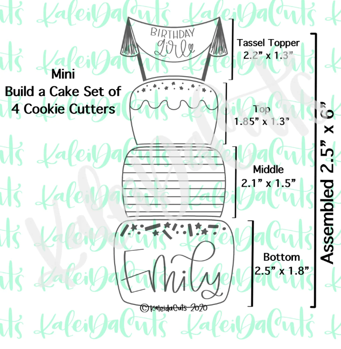 Mini Build a Cake Set of 6 Cookie Cutters