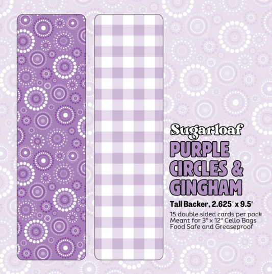 Tall Backers-Purple Circles & Gingham