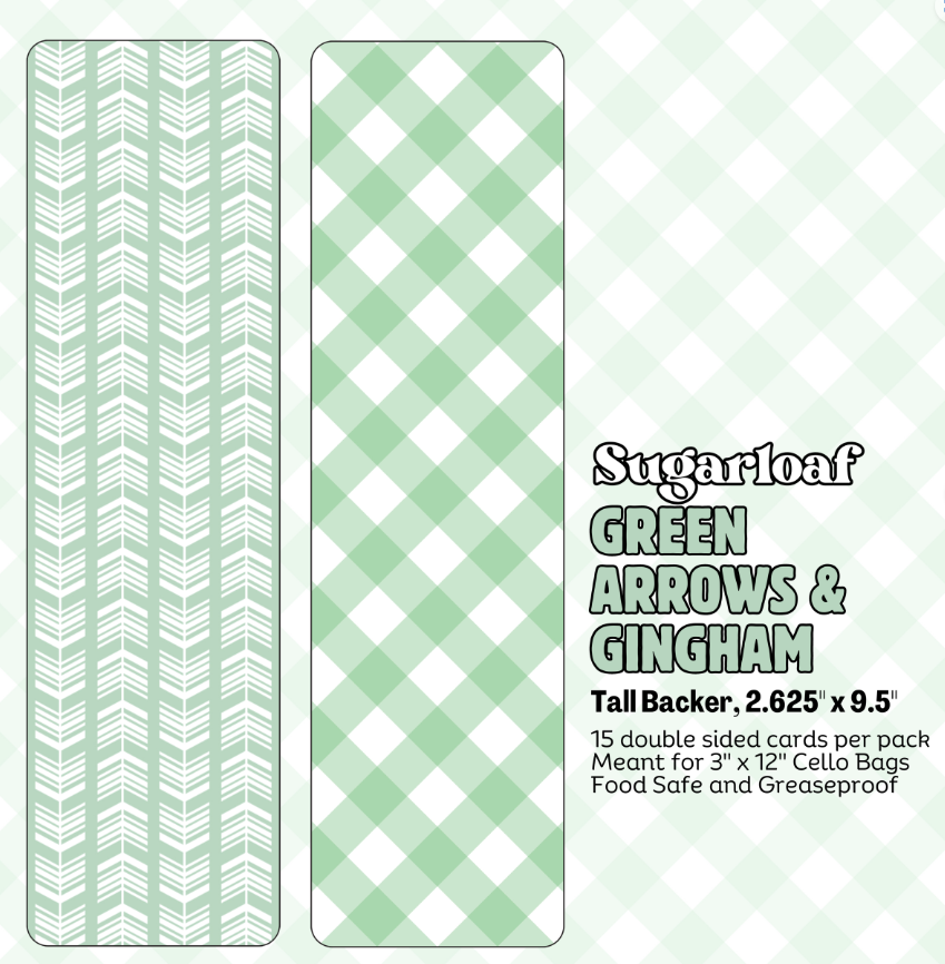 Tall Backers-Green Arrows and Gingham