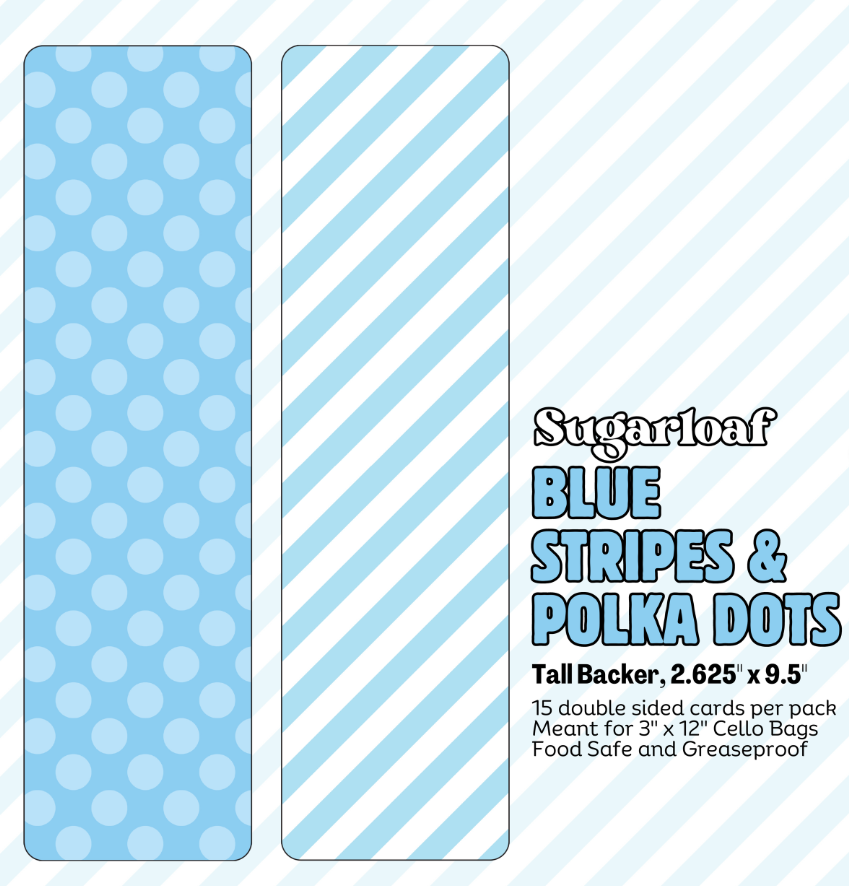 Tall Backers-Blue Stripes and Polka Dots