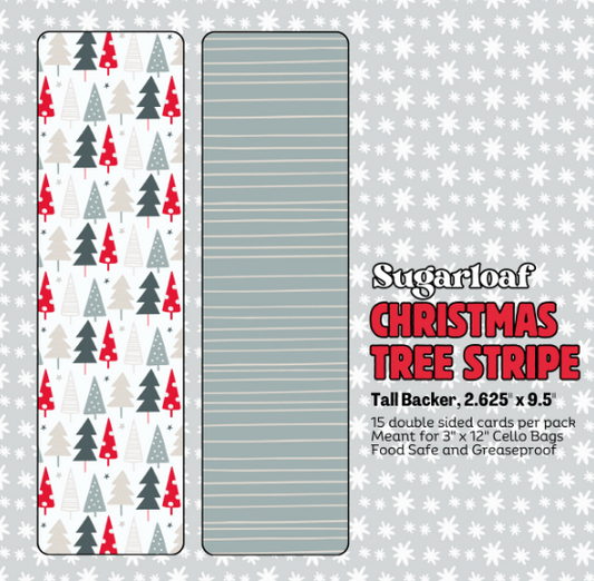 Tall Cookie Backer-Christmas Tree Stripe