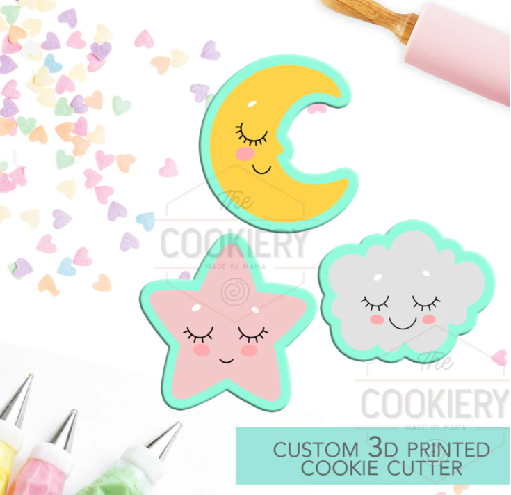 Star, Moon, Cloud Mini Cookie Cutters 2"