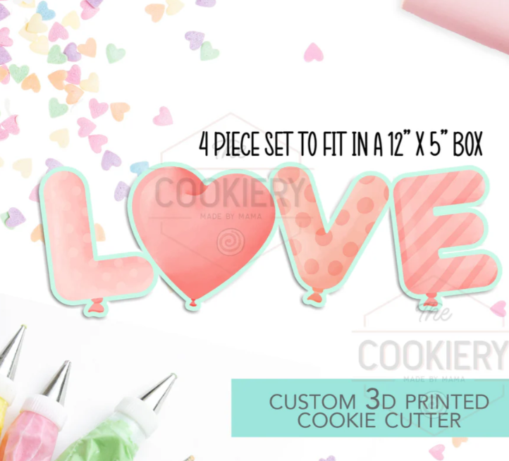 Love Balloons Cookie Cutter 4 Piece Set