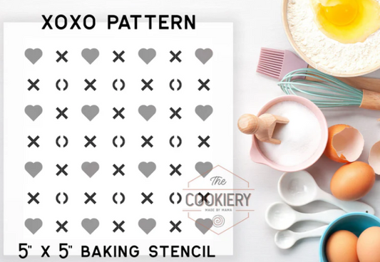 XOXO Hearts Valentine Pattern Stencil