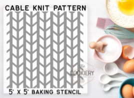 Cable Knit Pattern Cookie Stencil