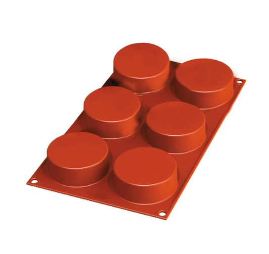 Silikomart Silicone Cylinder Silicone Baking Mold 3.49 Oz, 6 Cavities