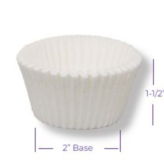 White Baking Cups 2"B 1.5"W