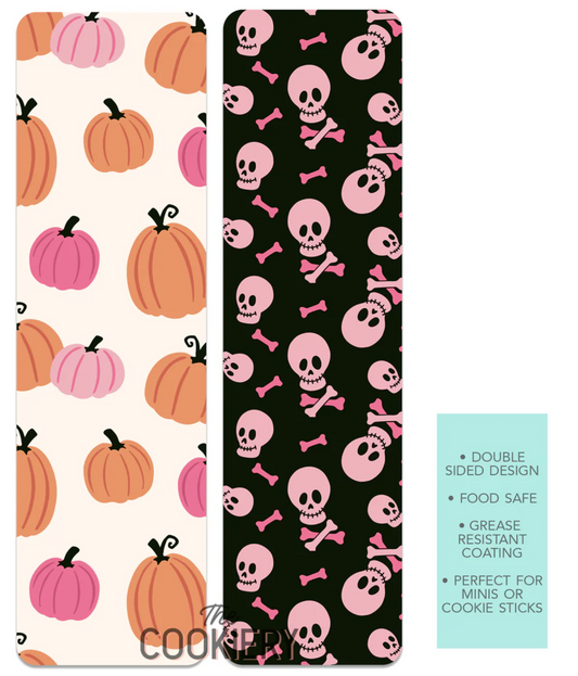 Pumpkin and Skulls Tall Cookie Backer
