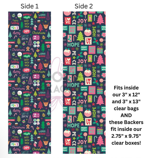 Greaseproof Backer – Festive Blue Paper – 9.5″ x 2.625″