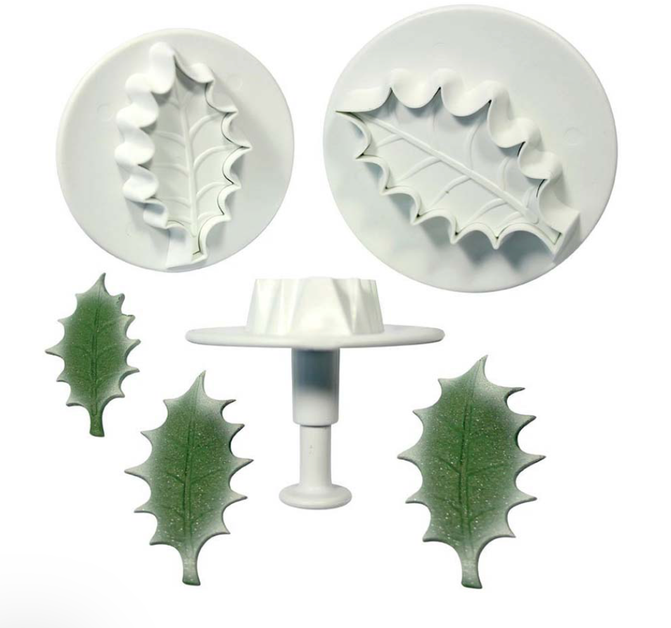 PME Veined Holly Leaf Plunger Cutters, Extra Large, Set of 3 Cutters