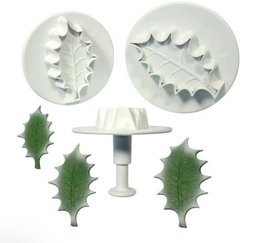 PME Veined Holly Leaf Plunger Cutters, Extra Large, Set of 3 Cutters
