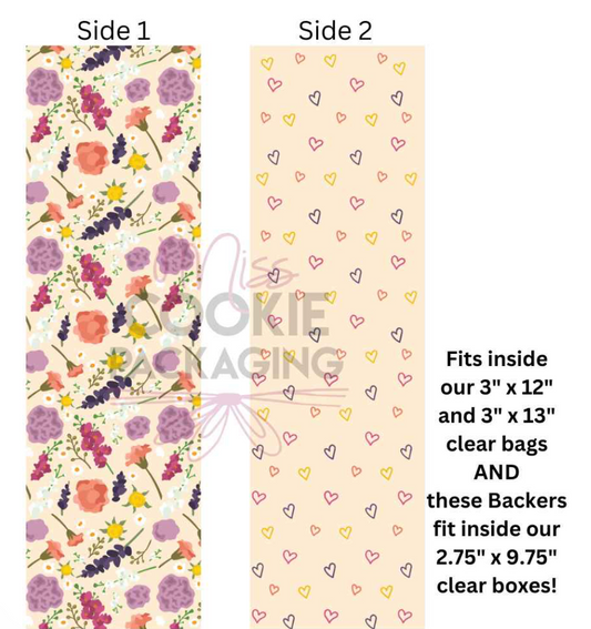 Spring Garden Hearts Tall Cookie Backer