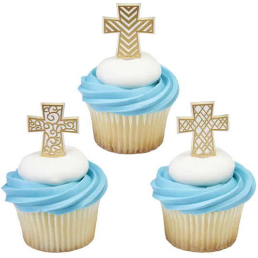 Gold Cross Cupcake Pics