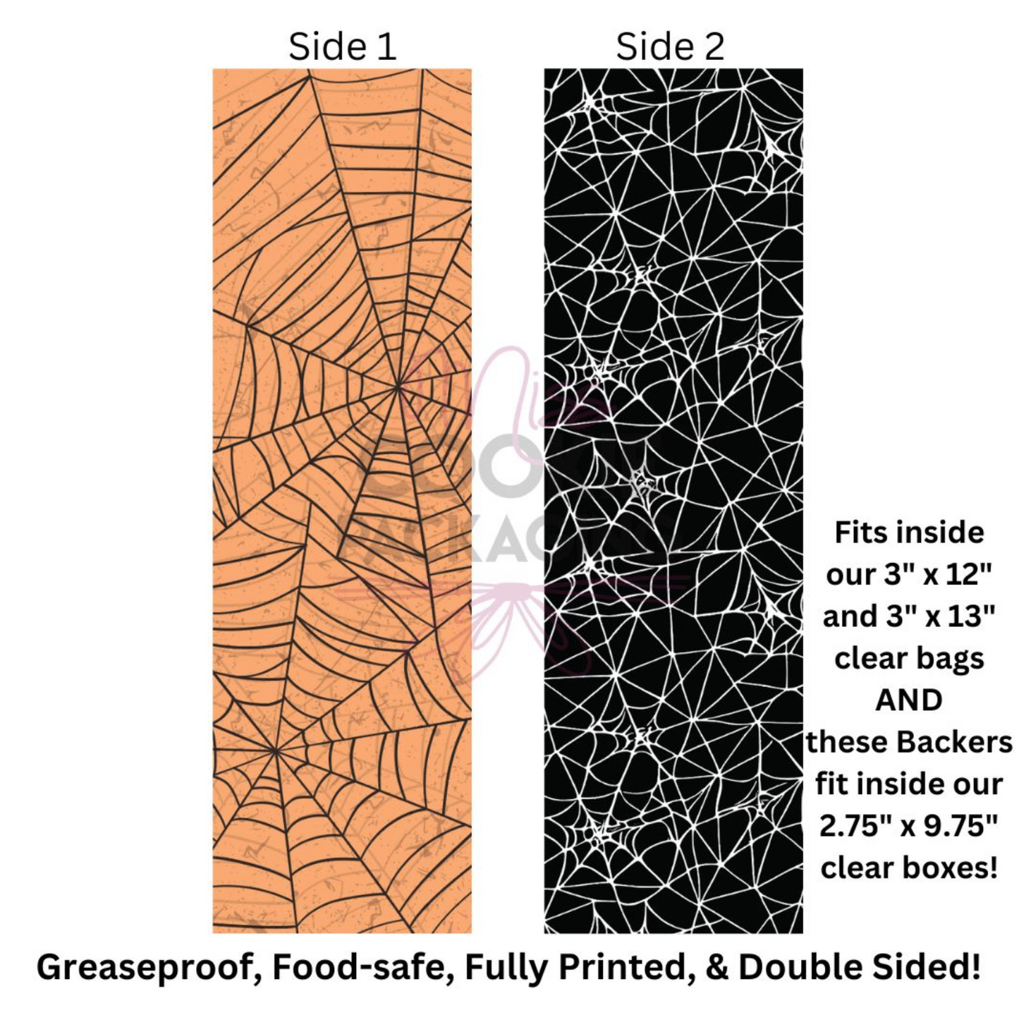 Tall Cookie Backer Spider Webs