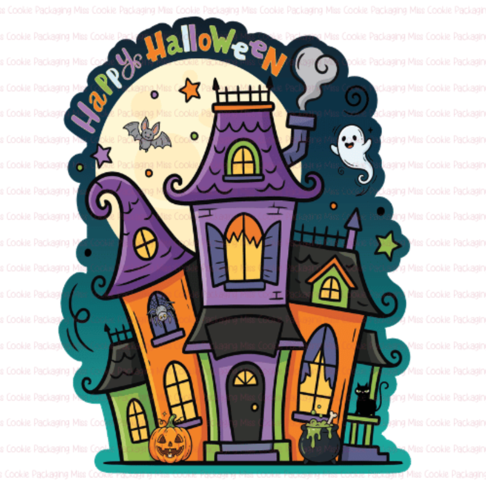 Cake Pop Card Haunted House Die Cut Card