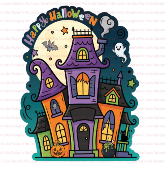 Cake Pop Card Haunted House Die Cut Card