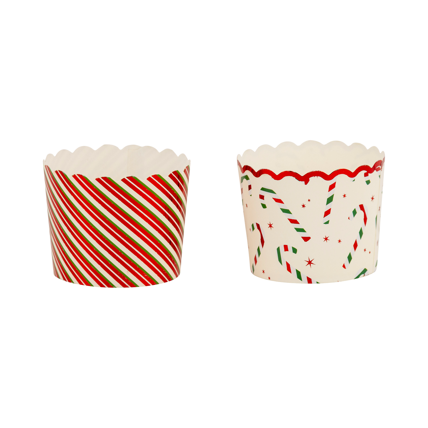 Red Foil Candy Stripes 5 oz Baking Cups