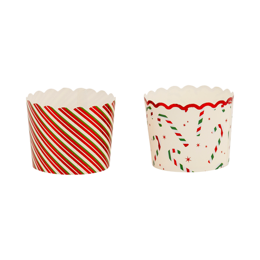 Red Foil Candy Stripes 5 oz Baking Cups