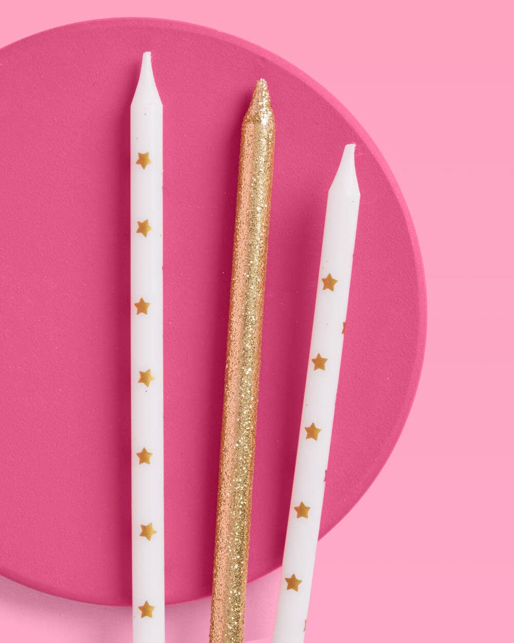 Wish Upon A Star Candles - 10 gold glitter candles, birthday