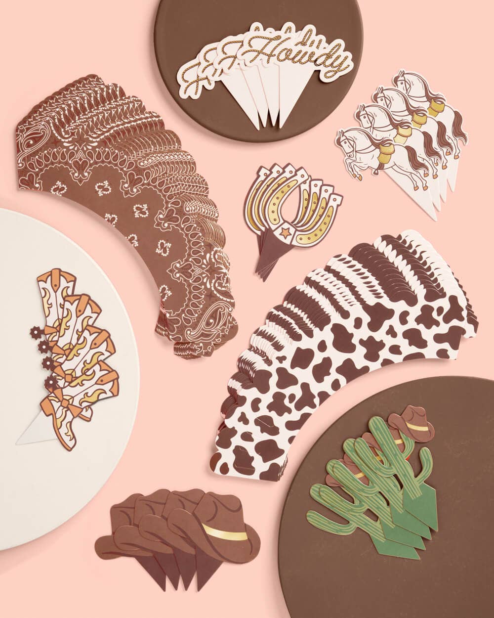 Western Rodeo Cupcake Set of 24 Liners + Toppers