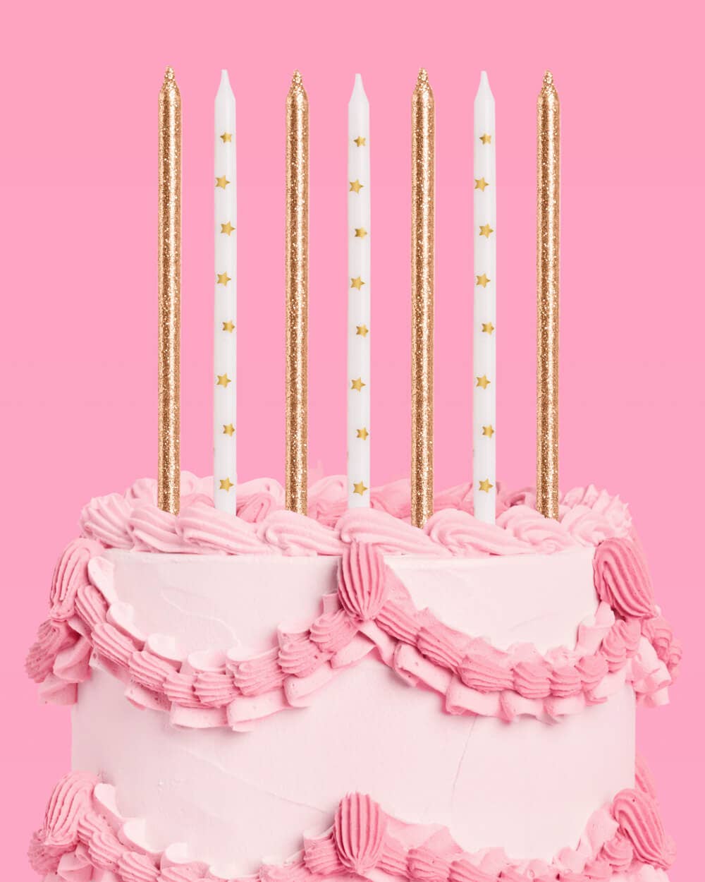 Wish Upon A Star Candles - 10 gold glitter candles, birthday