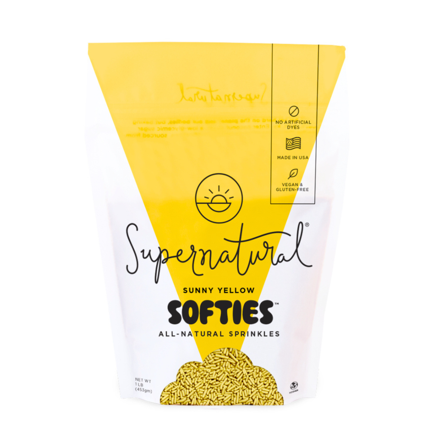 Supernatural - Dye-Free Yellow Softies Sprinkles, 1LB Bag