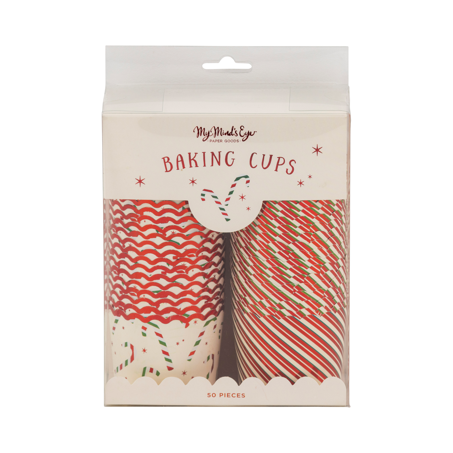 Red Foil Candy Stripes 5 oz Baking Cups