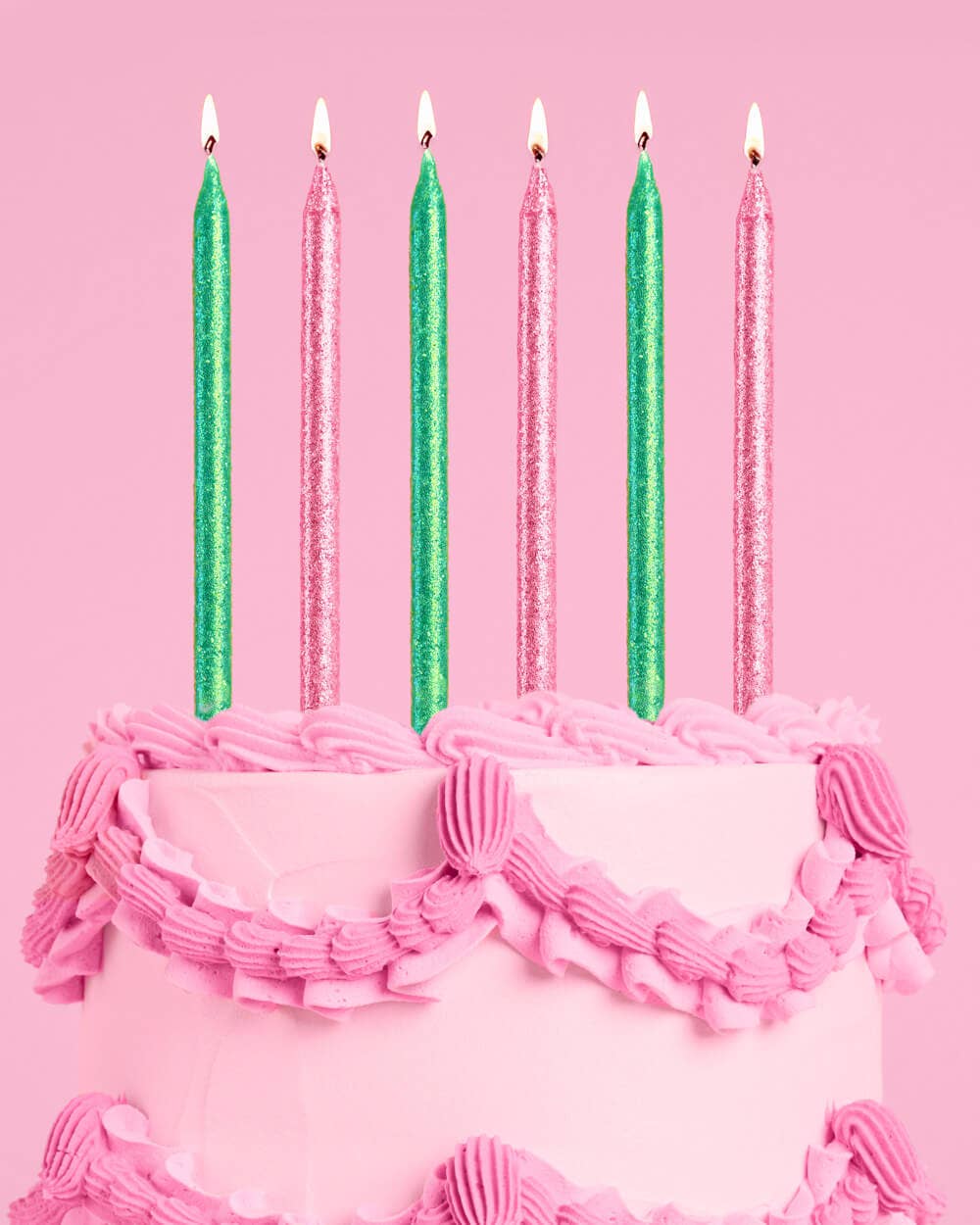 Wicked Emerald City Glitter Candles 10 pc, Witch Wizard kids