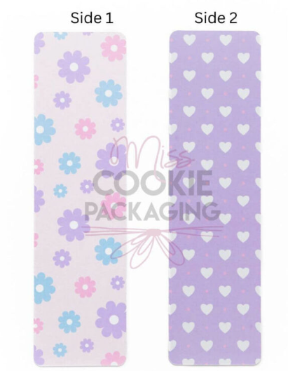 Cookie Greaseproof Backer-Flowers Purple White Hearts