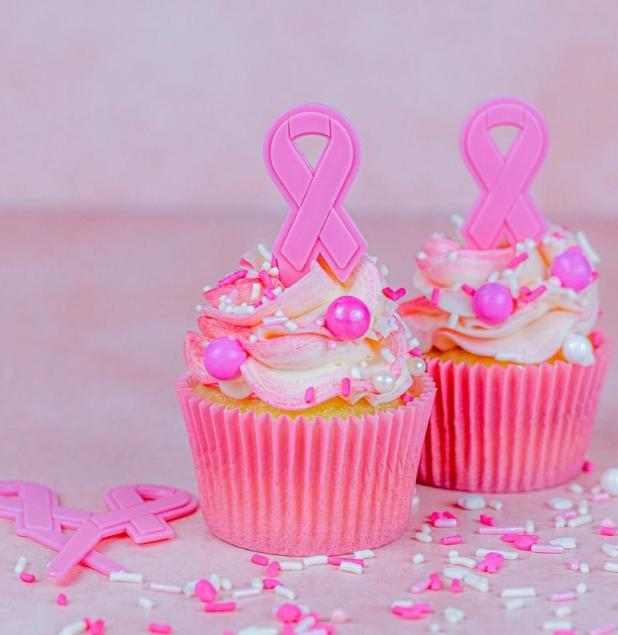 Breast Cancer Ribbon Cupcake Toppers